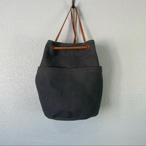Madewell The Convertible grey Canvas Backpack with leather straps